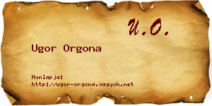 Ugor Orgona névjegykártya